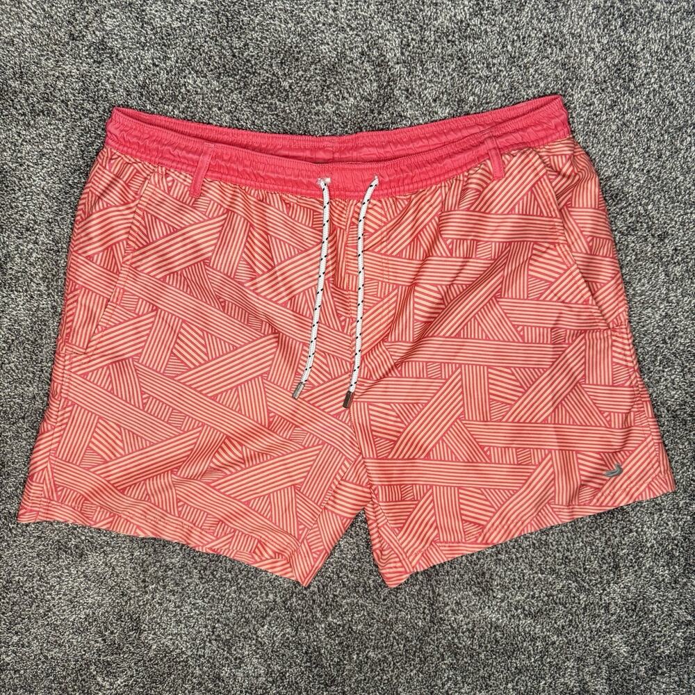 Southern Marsh Dockside Swim Trunks Mens 6" Large Strawberry Fizz Beach Preppy